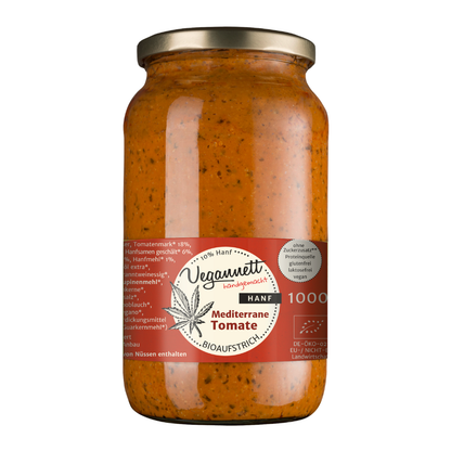 Bio Brotaufstrich Mediterrane Tomate mit Hanfsaat