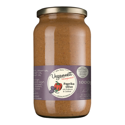 Bio Brotaufstrich Paprika-Olive mit Erdnuss & Cashew