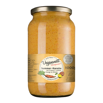 Bio Brotaufstrich Sommer-Karotte mit Cashew & Erdnuss