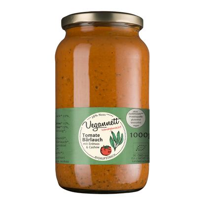 Bio Brotaufstrich Tomate-Bärlauch mit Cashew & Erdnuss