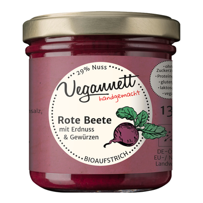 Bio Brotaufstrich Rote Beete mit Erdnuss & Gewürzen