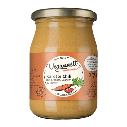 Bio Brotaufstrich Karotte-Chili mit Cashew & Erdnuss