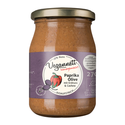 Bio Brotaufstrich Paprika-Olive mit Erdnuss & Cashew