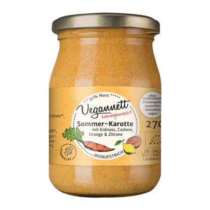 Bio Brotaufstrich Sommer-Karotte mit Cashew & Erdnuss