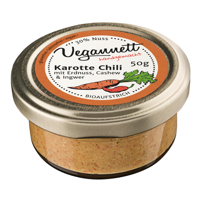 Bio Brotaufstrich Karotte-Chili mit Cashew & Erdnuss