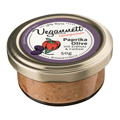 Bio Brotaufstrich Paprika-Olive mit Erdnuss & Cashew
