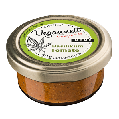 Bio Brotaufstrich Basilikum-Tomate mit Hanfsaat