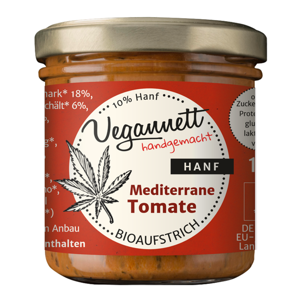 Bio Brotaufstrich Mediterrane Tomate mit Hanfsaat