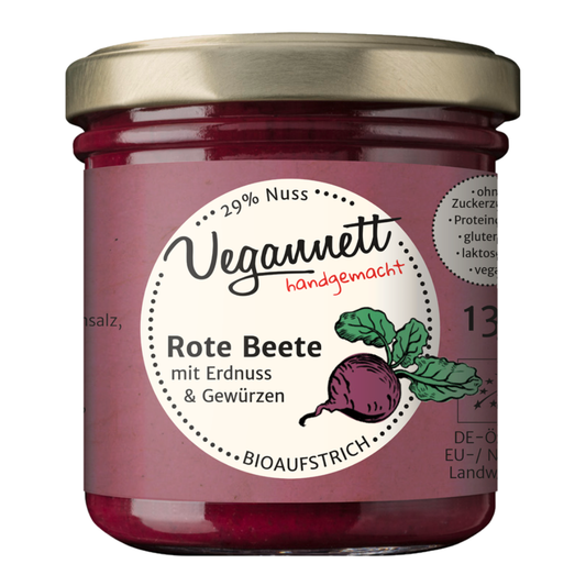 Bio Brotaufstrich Rote Beete mit Erdnuss & Gewürzen