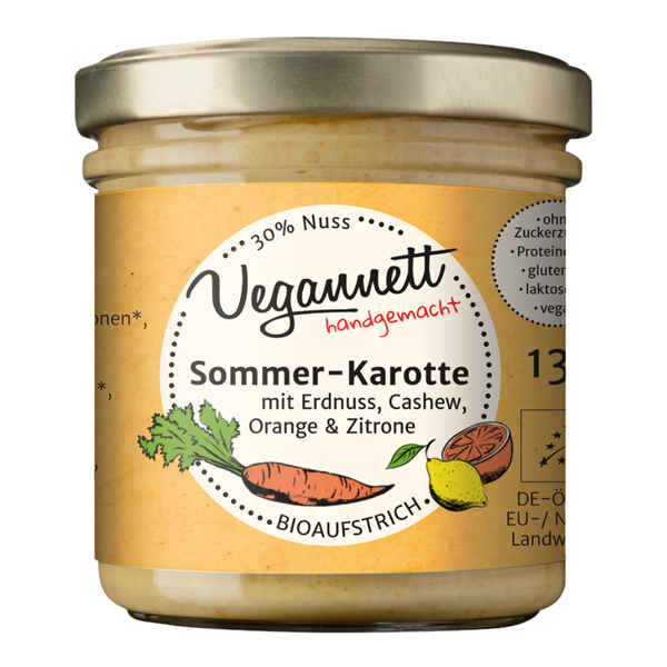 Bio Brotaufstrich Sommer-Karotte mit Cashew & Erdnuss