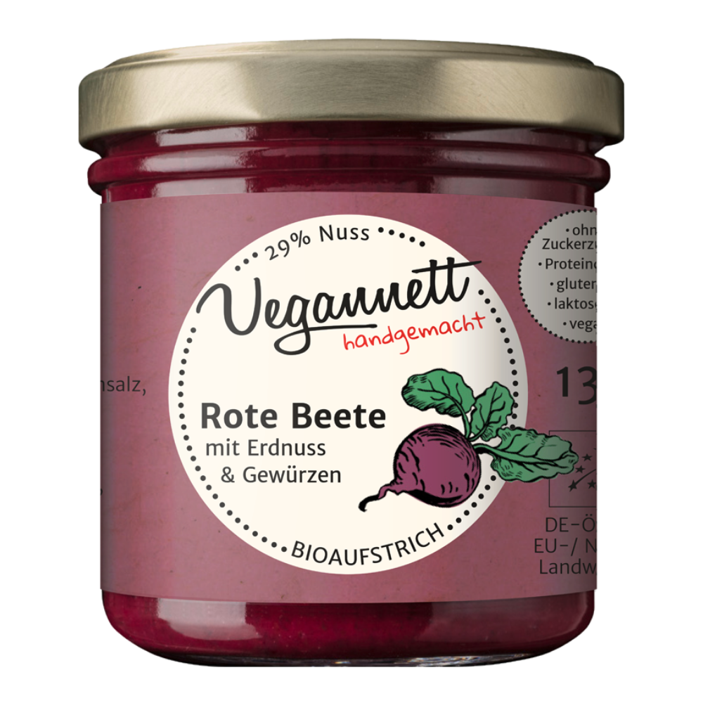 Bio Brotaufstrich Rote Beete mit Erdnuss & Gewürzen